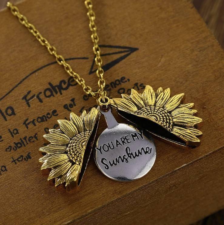 You Are My Sunshine Sunflower Pendant Necklace Fashion Accessories Color : Gold Necklace|Silver Necklace You Are My Sunshine Sunflower Pendant Necklace Fashion Accessories Color : Gold Necklace|Silver Necklace