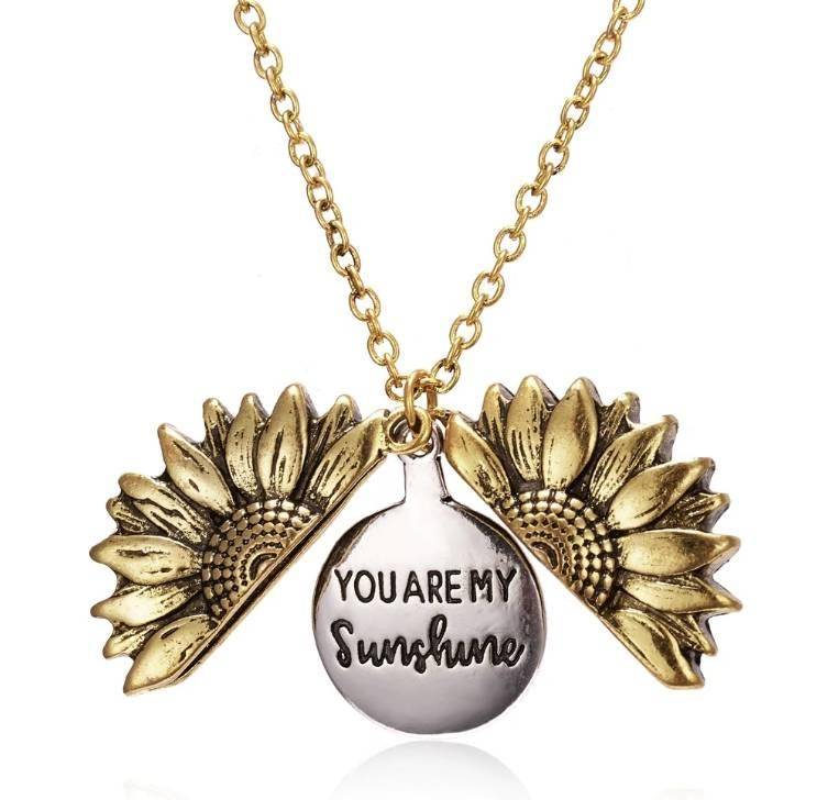 You Are My Sunshine Sunflower Pendant Necklace Fashion Accessories Color : Gold Necklace|Silver Necklace You Are My Sunshine Sunflower Pendant Necklace Fashion Accessories Color : Gold Necklace|Silver Necklace