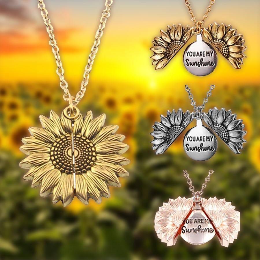 You Are My Sunshine Sunflower Pendant Necklace Fashion Accessories Color : Gold Necklace|Silver Necklace You Are My Sunshine Sunflower Pendant Necklace Fashion Accessories Color : Gold Necklace|Silver Necklace