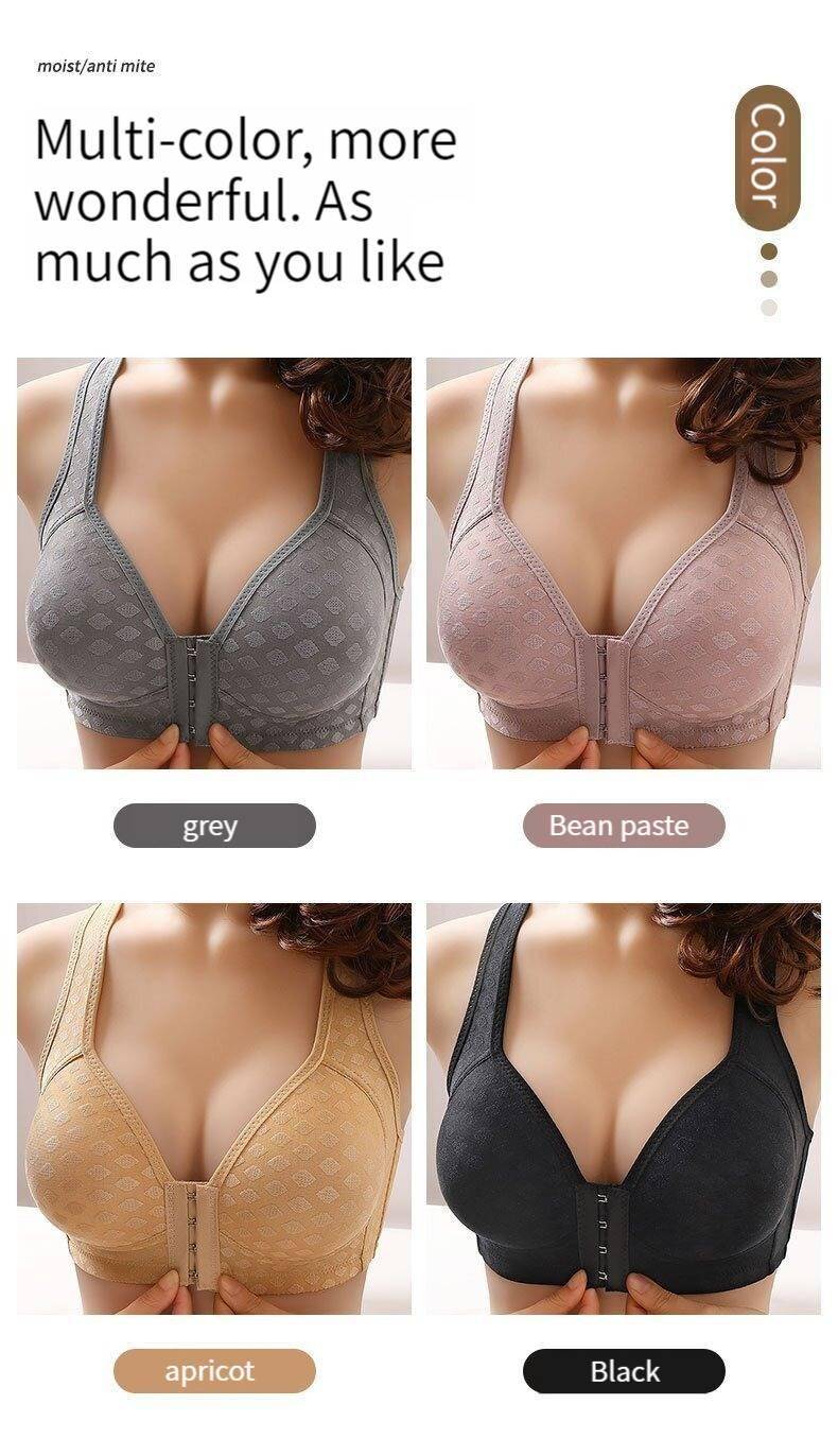 Der neue vordere Knopf Typ sexy Büstenhalter Anti-Flacidez gesammelt keinen Stahlring Damen Mutter große dünne Abschnitt Unterwäsche BH