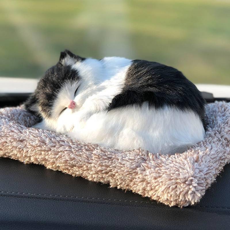 Decoração interior do carro brinquedos de pelúcia simulação animal boneca pelúcia dormir cães/gato brinquedo presente aniversário para crianças Decoração interior do carro brinquedos de pelúcia simulação animal boneca pelúcia dormir cães/gato brinquedo presente aniversário para crianças