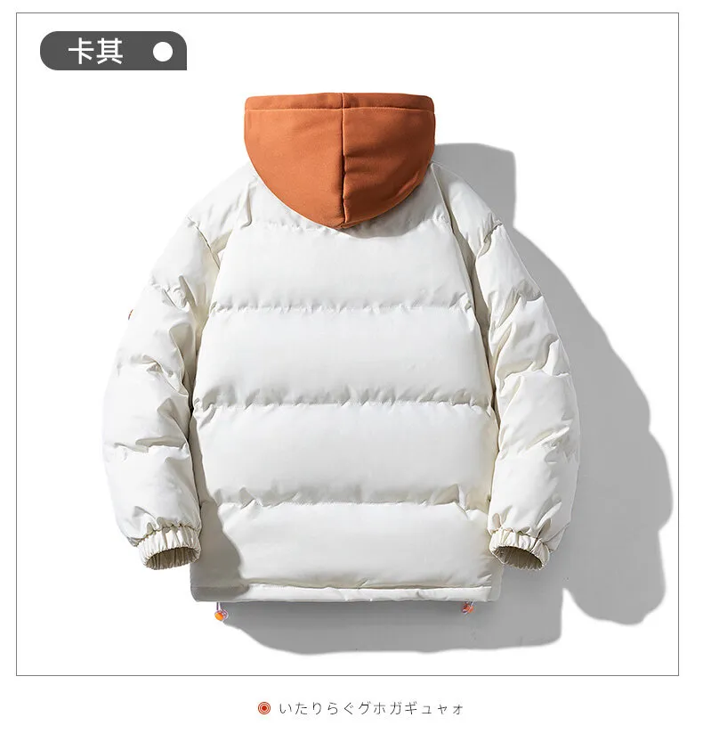 Fashion Men Women Hooded Parka Winter Jacket Colorful Bubble Coat Streetwear Puffer Jackets