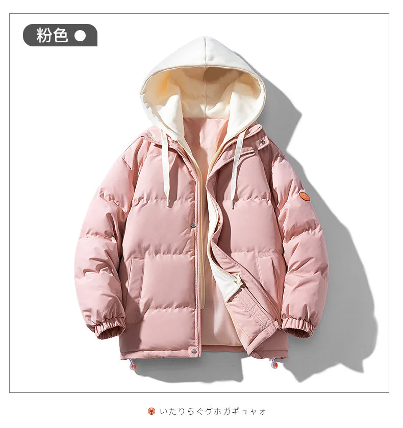 Fashion Men Women Hooded Parka Winter Jacket Colorful Bubble Coat Streetwear Puffer Jackets