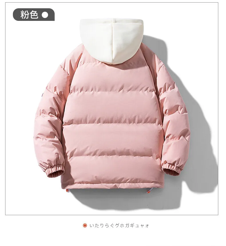 Fashion Men Women Hooded Parka Winter Jacket Colorful Bubble Coat Streetwear Puffer Jackets