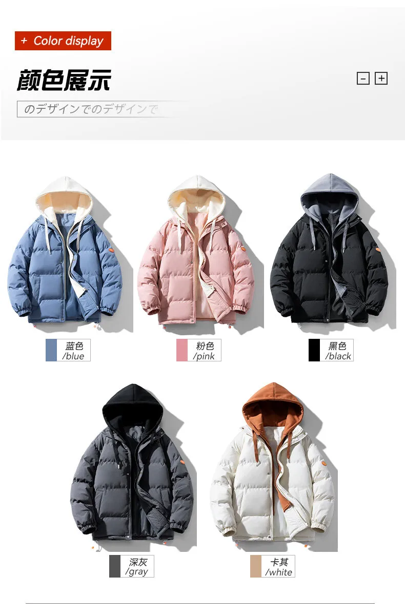 Fashion Men Women Hooded Parka Winter Jacket Colorful Bubble Coat Streetwear Puffer Jackets